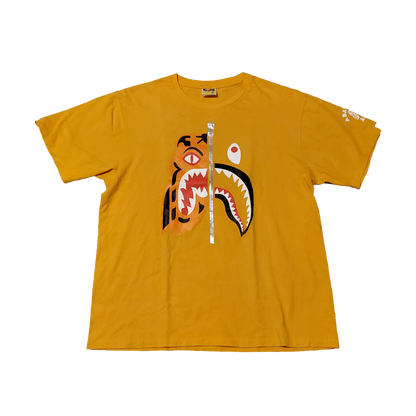 Bape Yellow Tiger Shark Split Shirt