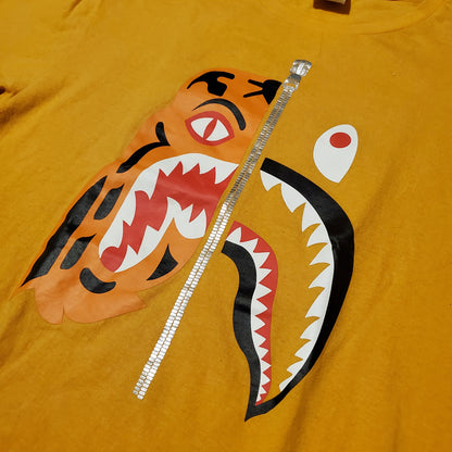 Bape Yellow Tiger Shark Split Shirt