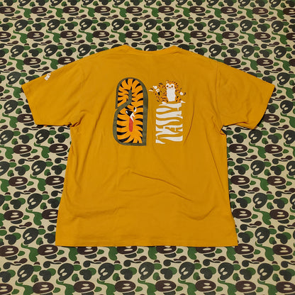 Bape Yellow Tiger Shark Split Shirt