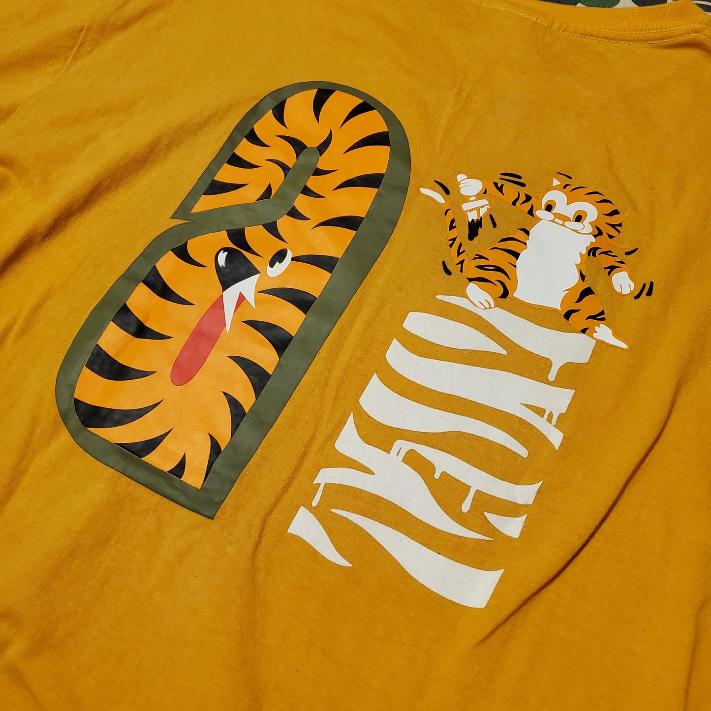 Bape Yellow Tiger Shark Split Shirt