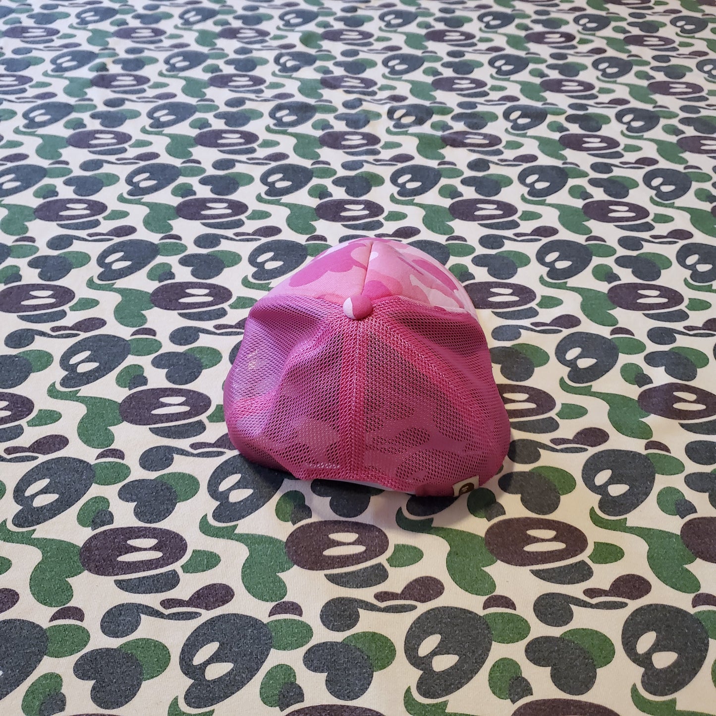 Bape x Stussy ABC Pink Trucker Hat