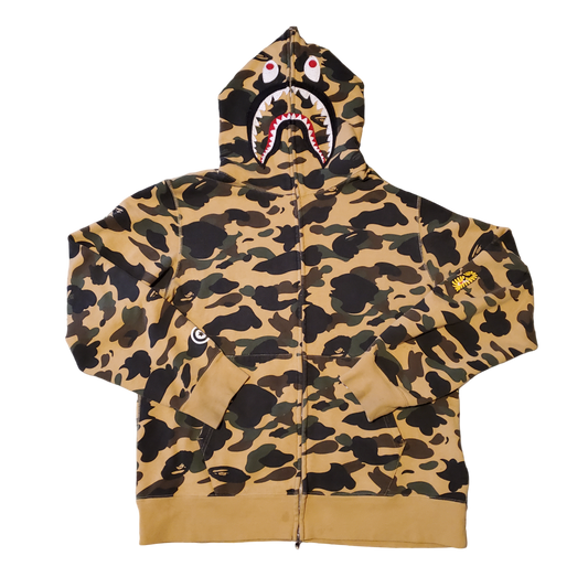 Bape 1st Yellow Camo Fullzip Shark Hoodie