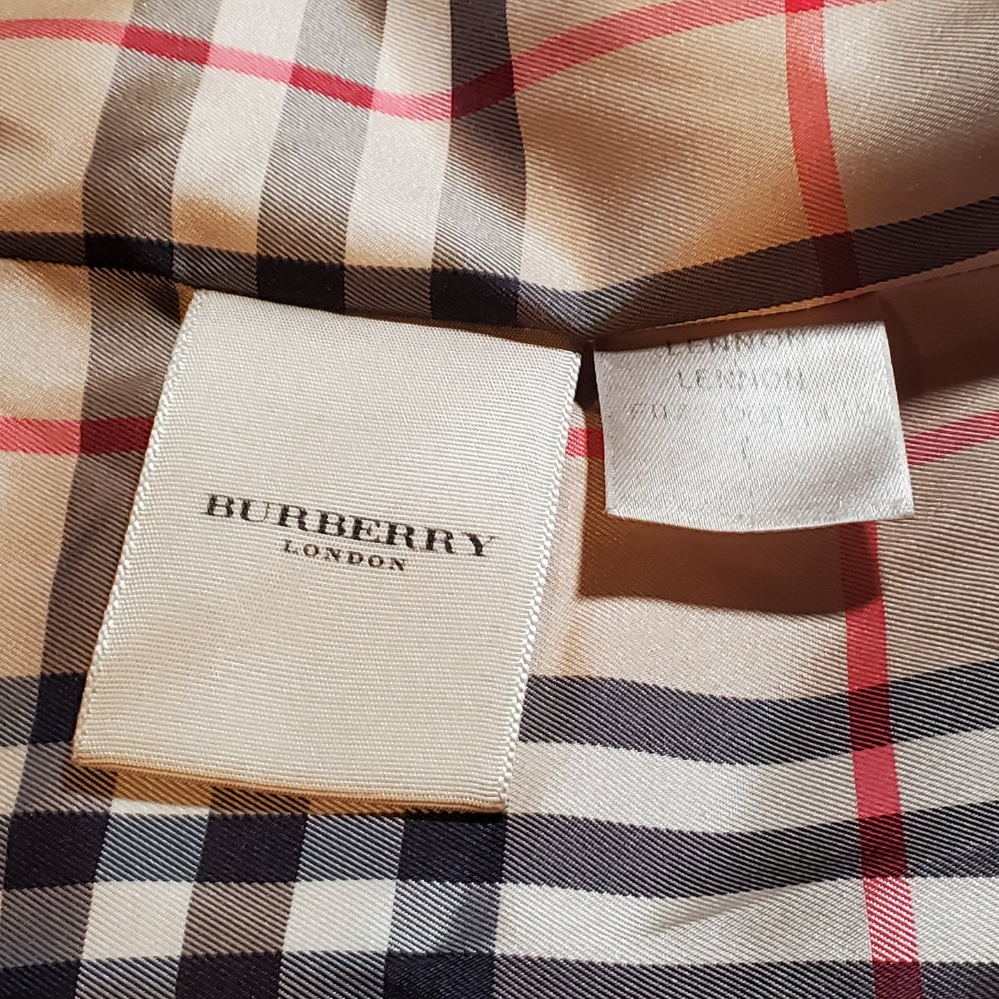 Burberry Down Feather Jacket With Plaid Trim