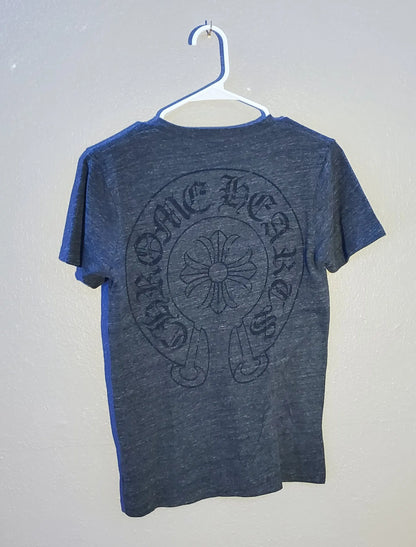 Chrome Hearts V Neck Shirt with Horseshoe Design