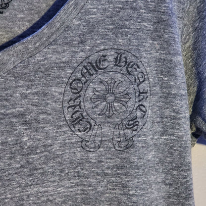 Chrome Hearts V Neck Shirt with Horseshoe and Detailed Star