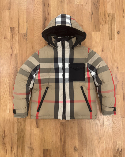 Reversible Burberry Plaid Down Puffer Coat