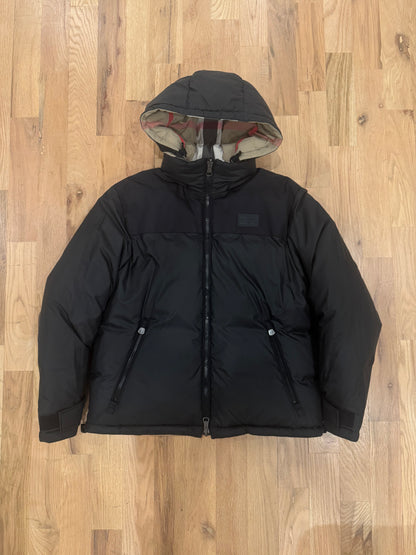 Reversible Burberry Plaid Down Puffer Coat