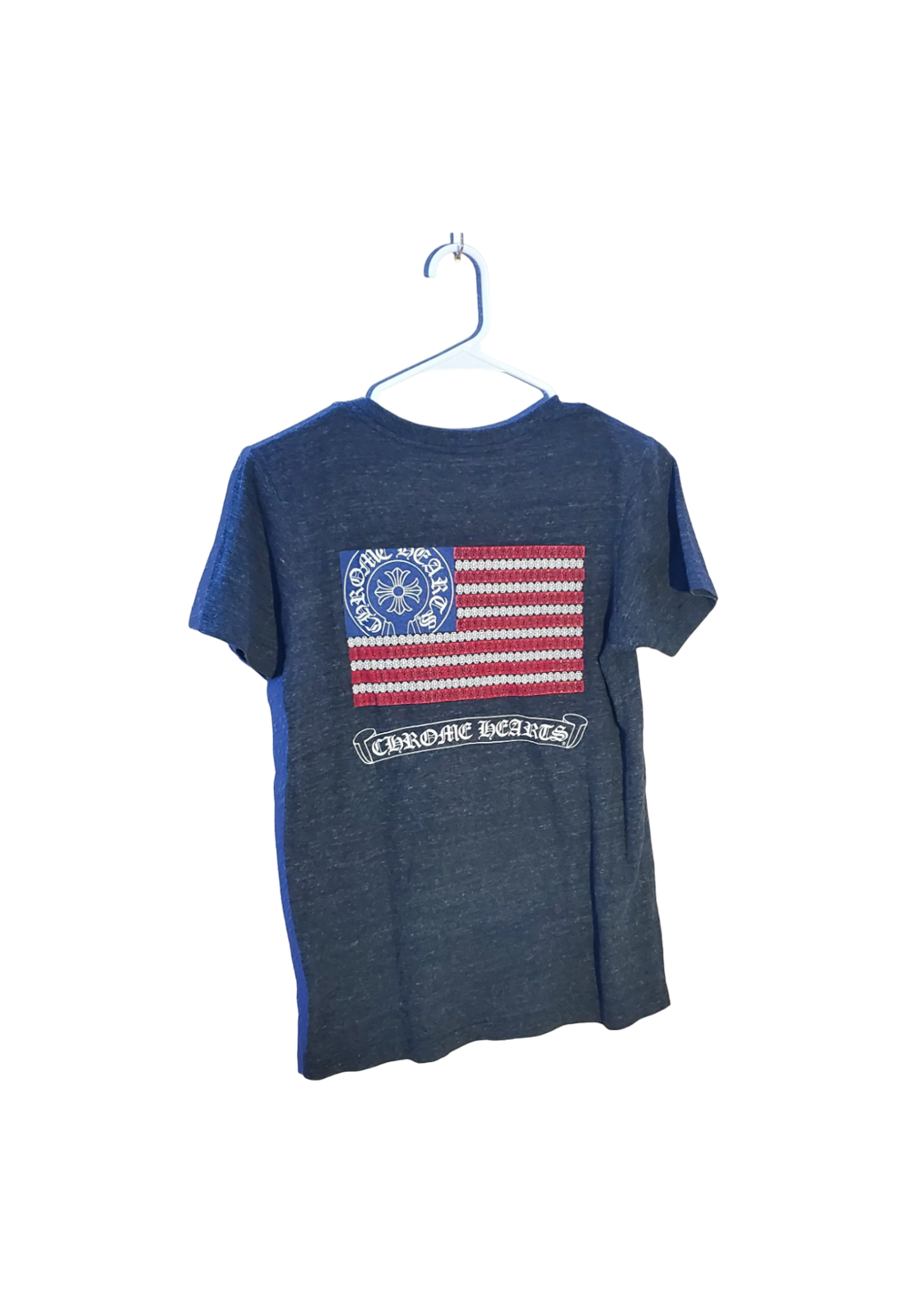 Chrome Hearts V Neck Shirt with Flag Graphic